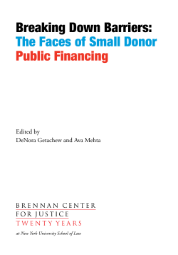 Breaking Down Barriers: The Faces of Small Donor Public Financing