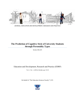 The Prediction of Cognitive Style of University Students