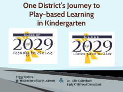 One District`s Journey to Play-based Learning in Kindergarten