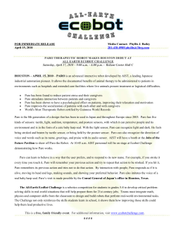 Paro Therapeutic Robot Makes Houston Debut at EcoBot Challenge