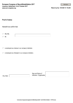 Proof of status - European Congress of NeuroRehabilitation 2017