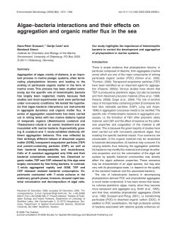 Algae–bacteria interactions and their effects on aggregation and