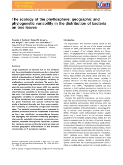 The ecology of the phyllosphere: geographic and phylogenetic