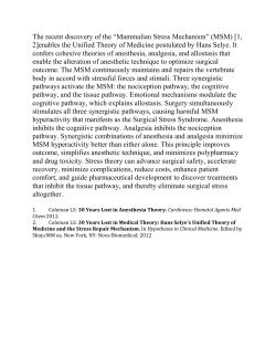 The recent discovery of the &ldquo;Mammalian Stress Mechanism&rdquo; (MSM