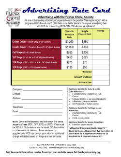 Advertising with the Fairfax Choral Society $1250 $350 $1000 $300