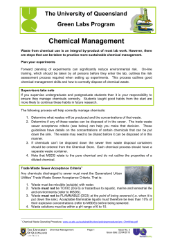 Chemical Management - University of Queensland