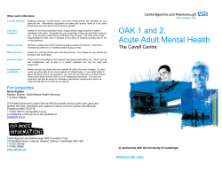 OAK 1 and 2, Acute Adult Mental Health