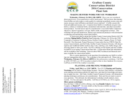 Grafton County Conservation District 2016 Conservation Plant Sale