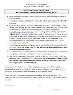 CONSUMER DIRECTED SERVICES Please read these easy