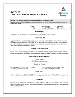 rate lps light and power service – small