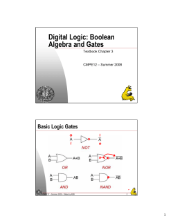 Digital Logic: Boolean Algebra and Gates
