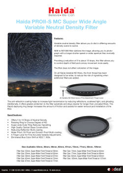 Haida - PROII-S Variable Neutral Density Filter