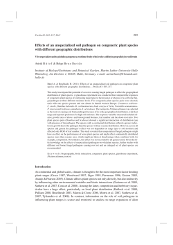 Effects of an unspecialized soil pathogen on congeneric plant