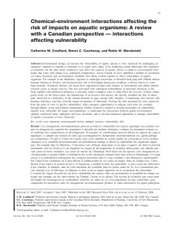 Chemical&ndash;environment interactions affecting the risk of impacts on