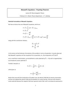 Maxwell`s Equations &ndash; Poynting Theorem
