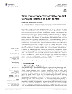 Time-Preference Tests Fail to Predict Behavior Related to Self