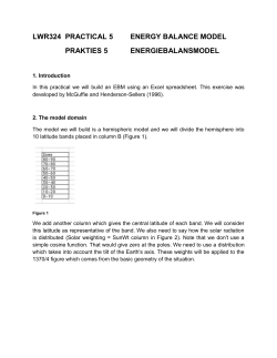 lwr324 practical 5 energy balance model prakties 5