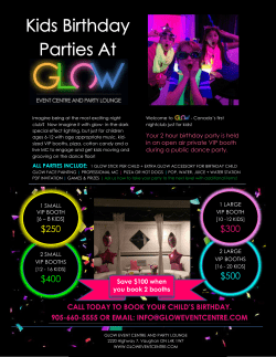 500 $300 $400 $250 - Glow Event Centre and Party Lounge