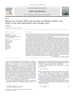 Effective use of water (EUW) and not water