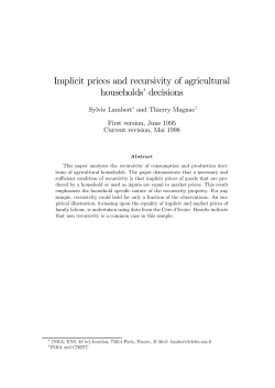 Implicit prices and recursivity of agricultural households* decisions