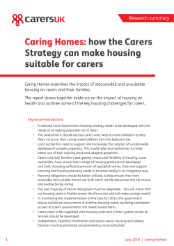Caring Homes: how the Carers Strategy can make