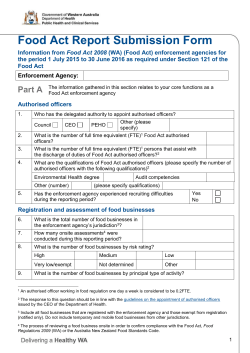 The Food Act report submission form