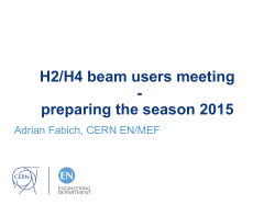 H2/H4 beam users meeting - preparing the season