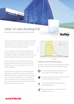 Saflex&reg; SG solar absorbing PVB