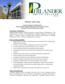 Assistant Professor of Mathematics