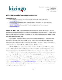 New Kizingo Utensil Makes First Spoonfuls a Success