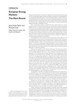 OPINION European Energy Markets: The Next Round