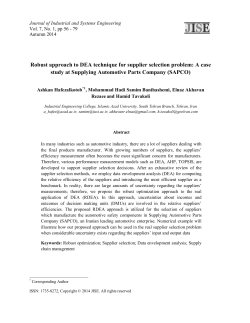 Robust approach to DEA technique for supplier selection problem: A