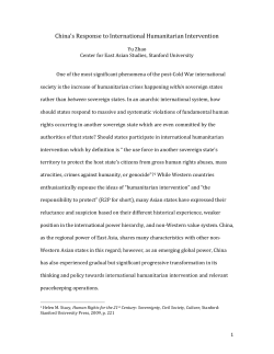 China`s Response to International Humanitarian Intervention