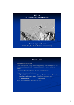 LIDAR an Introduction and Overview - Pdx