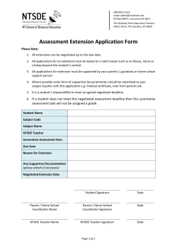 Assessment Extension Application Form