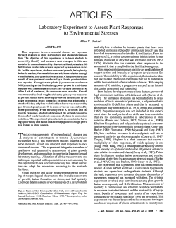 Laboratory Experiment to Assess Plant Responses to Environmental