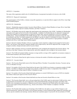 1 OA SOFTBALL BOOSTERS BY-LAWS ARTICLE I