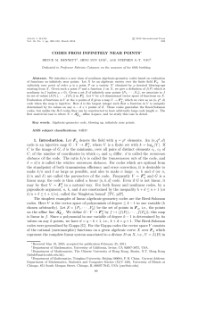 CODES FROM INFINITELY NEAR POINTS&lowast; 1