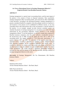 Are Taxes a Determinant Factor in Earnings Management Behavior