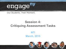 Critiquing Assessment Tasks
