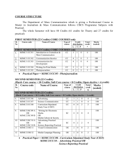 Mass Communication - Master in Journalism
