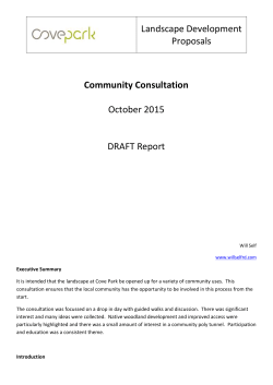 Cove Park &ndash; Community Consultation DRAFT report nophoto