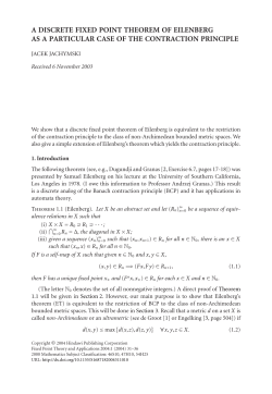 a discrete fixed point theorem of eilenberg as a particular case of the