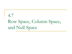 4.7 Row Space, Column Space, and Null Space