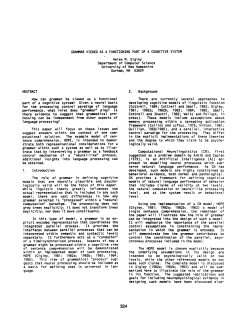 grammar viewed as a functioning part of a cognitive system