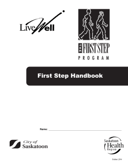 First Step Handbook - Saskatoon Health Region