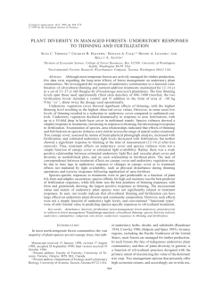 plant diversity in managed forests: understory responses to thinning
