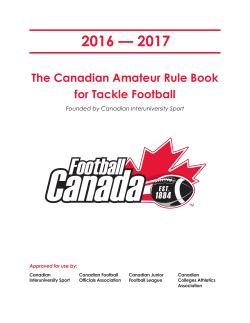 The Canadian Amateur Rule Book for Tackle Football