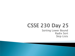 Sorting Lower Bound Radix Sort Skip Lists - Rose