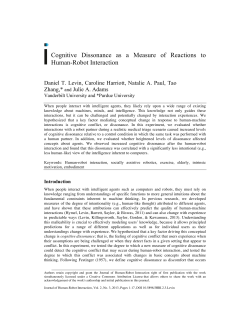 Cognitive Dissonance as a Measure of Reactions to Human
